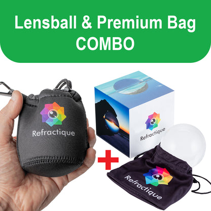 Refractique™ 60mm HD Mini Lensball & Premium Bag Combo